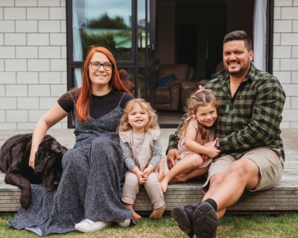 A New Zealand family settling into their new home